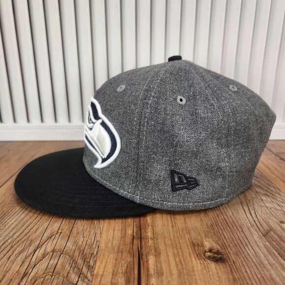 Seattle Seahawks New Era 950 Snapback Hat Cap Gray Logo NFL Sports Flat Bill - Picture 6 of 10